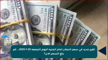 تغير جديد في سعر الدولار أمام الجنيه اليوم الجمعة 25-7-2025.. كم بلغ السعر الآن؟